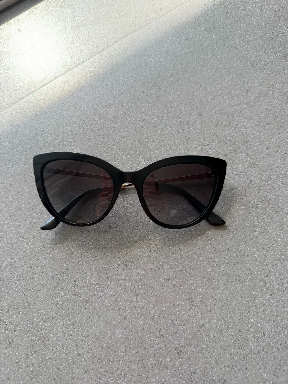 Dolce & Gabbana Black Cat-Eye Sunglasses with Dark Lenses